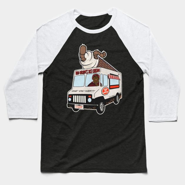 Big Worm's Ice Cream Truck Baseball T-Shirt by darklordpug